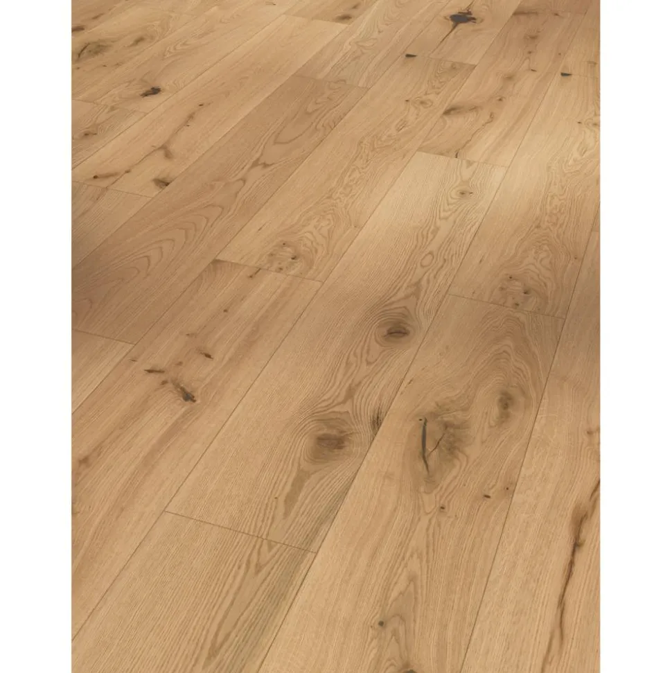 Parkett 'Basic 11-5' Eiche Chianti leicht geweißt lackversiegelt matt 11,5 mm