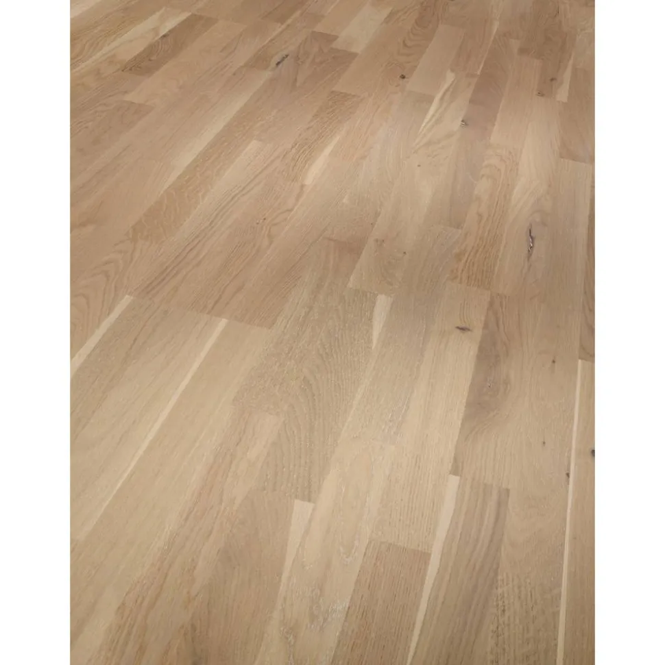 Parkett 'Basic 11-5' Eiche weiß matt weiß 11,5 mm