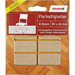 Parkettgleiter braun 2 x 4 cm 8 Stück