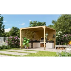 Pavillon 'Cubus' naturfarben 309 x 309 x 239 cm