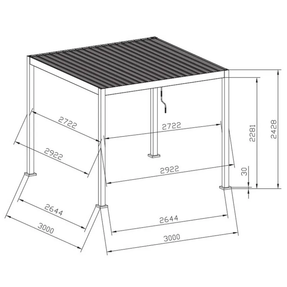 Pavillon 'Daphne' grau/braun 290 x 290 x 240 cm