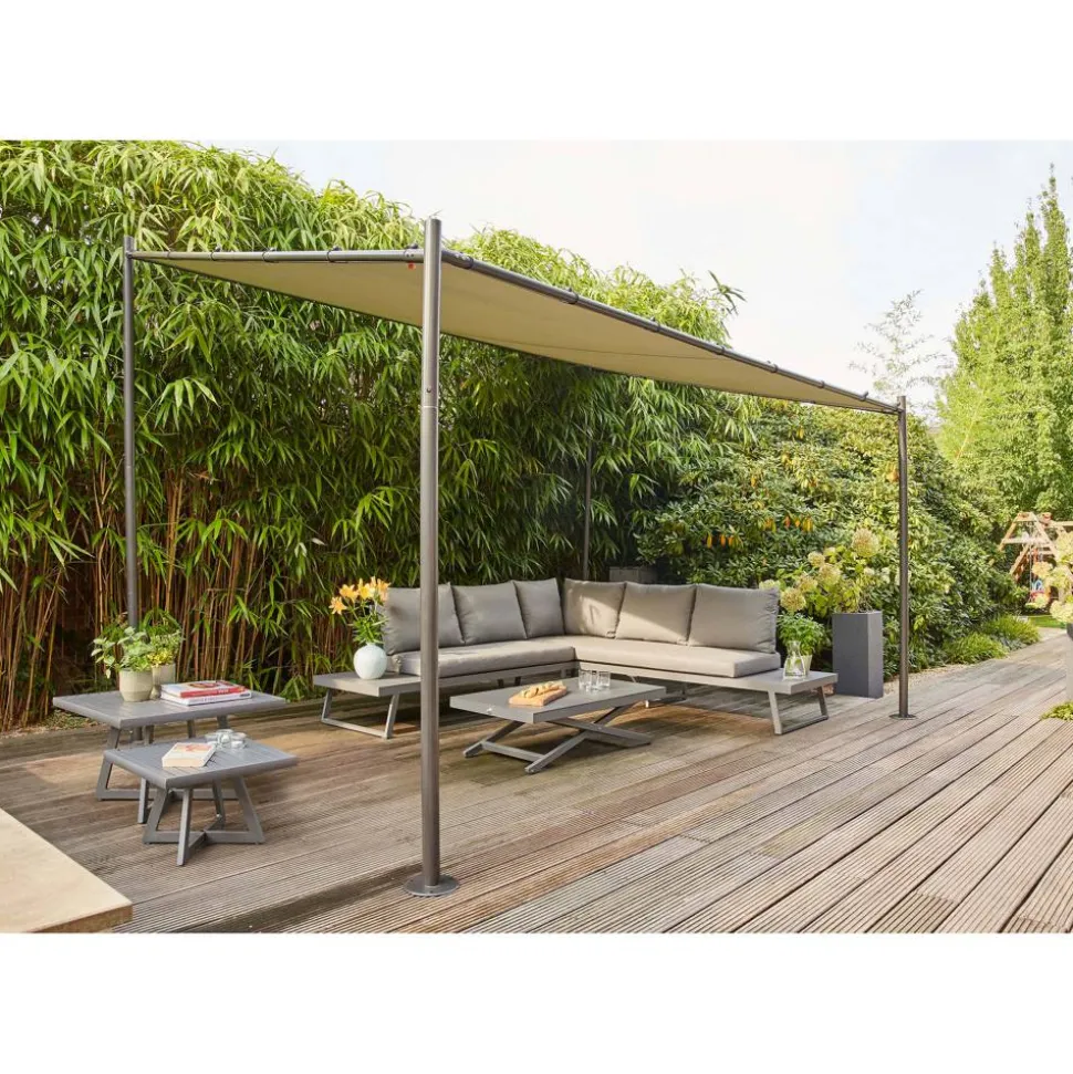 Pavillon 'Levino' hellgrau 300 x 400 cm