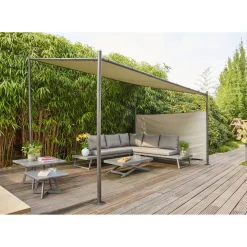 Pavillon 'Levino' hellgrau 300 x 400 cm