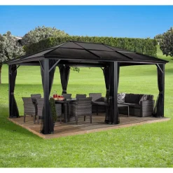 Pavillon 'Meridien 12 x 16' anthrazit 365 x 485 x 270 cm