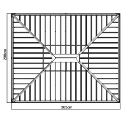 Pavillon 'Messina 10 x 12' anthrazit 298 x 363 x 291 cm