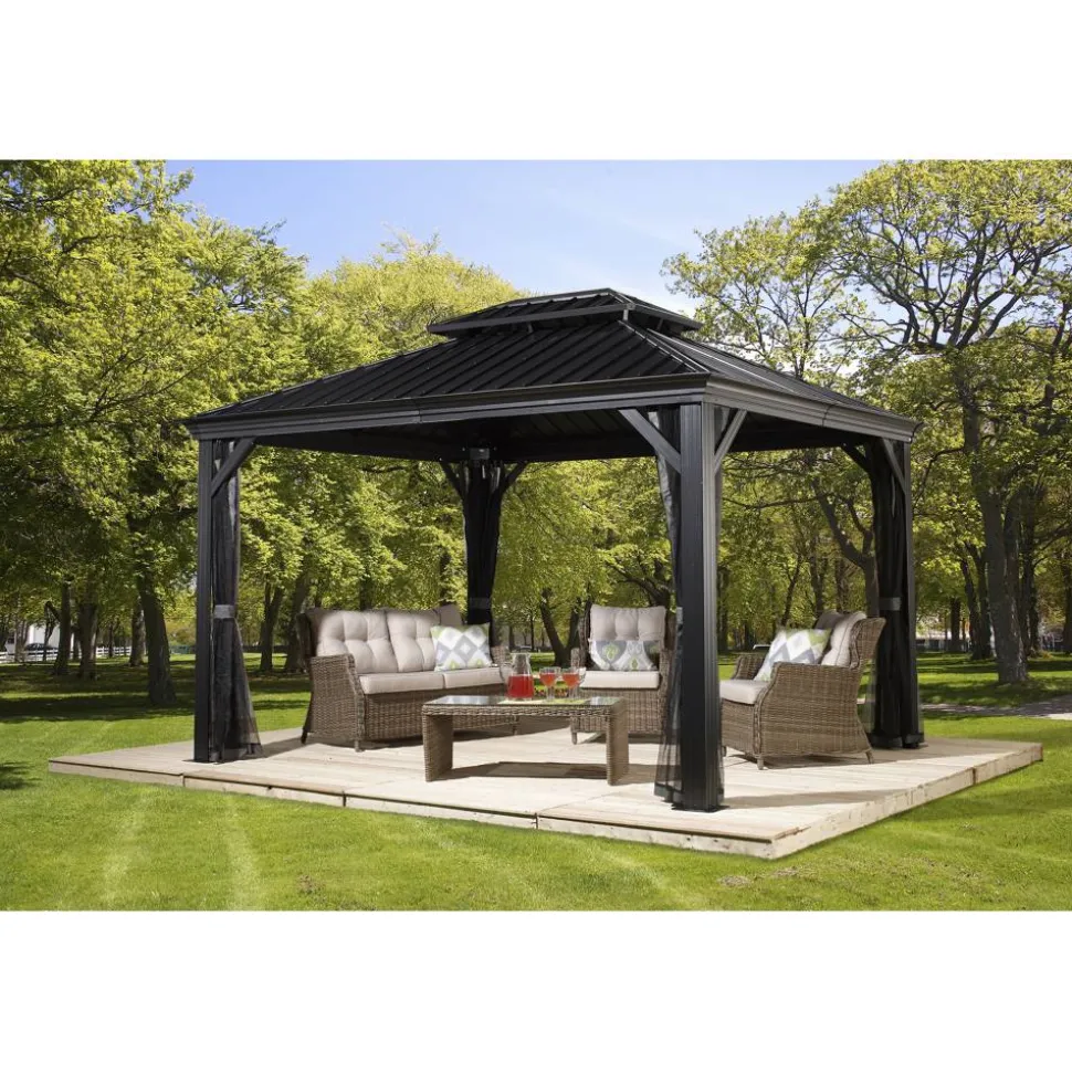 Pavillon 'Messina 10 x 12' anthrazit 298 x 363 x 291 cm