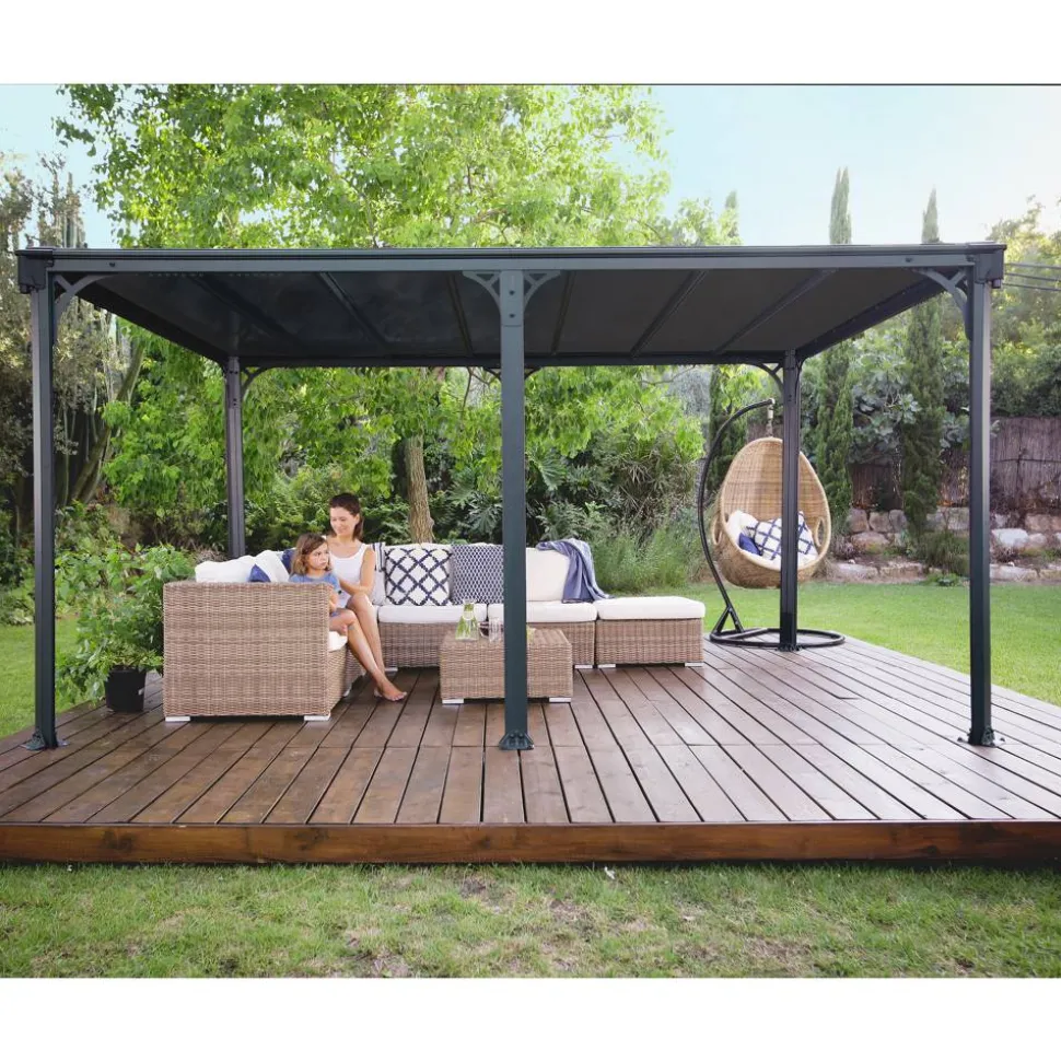 Pavillon 'Milano' anthrazit 309 x 426 cm Polycarbonat grau