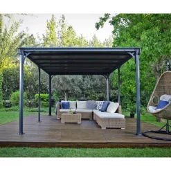Pavillon 'Milano' anthrazit 309 x 426 cm Polycarbonat grau