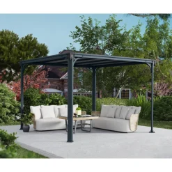 Pavillon 'Milano' anthrazit 309 x 309 cm Polycarbonat grau