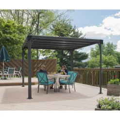 Pavillon 'Milano' anthrazit 309 x 309 cm Polycarbonat grau