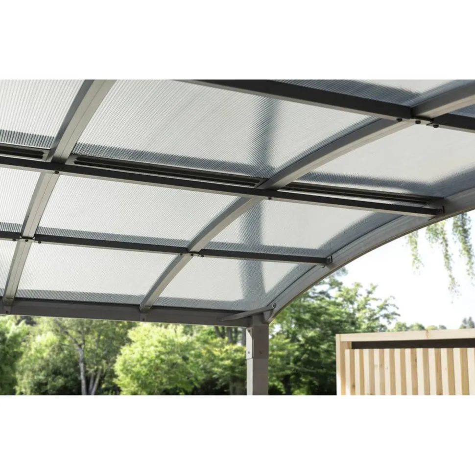 Pavillon 'Zora' grau 290 x 230 x 290 - 560 cm, ausziehbar