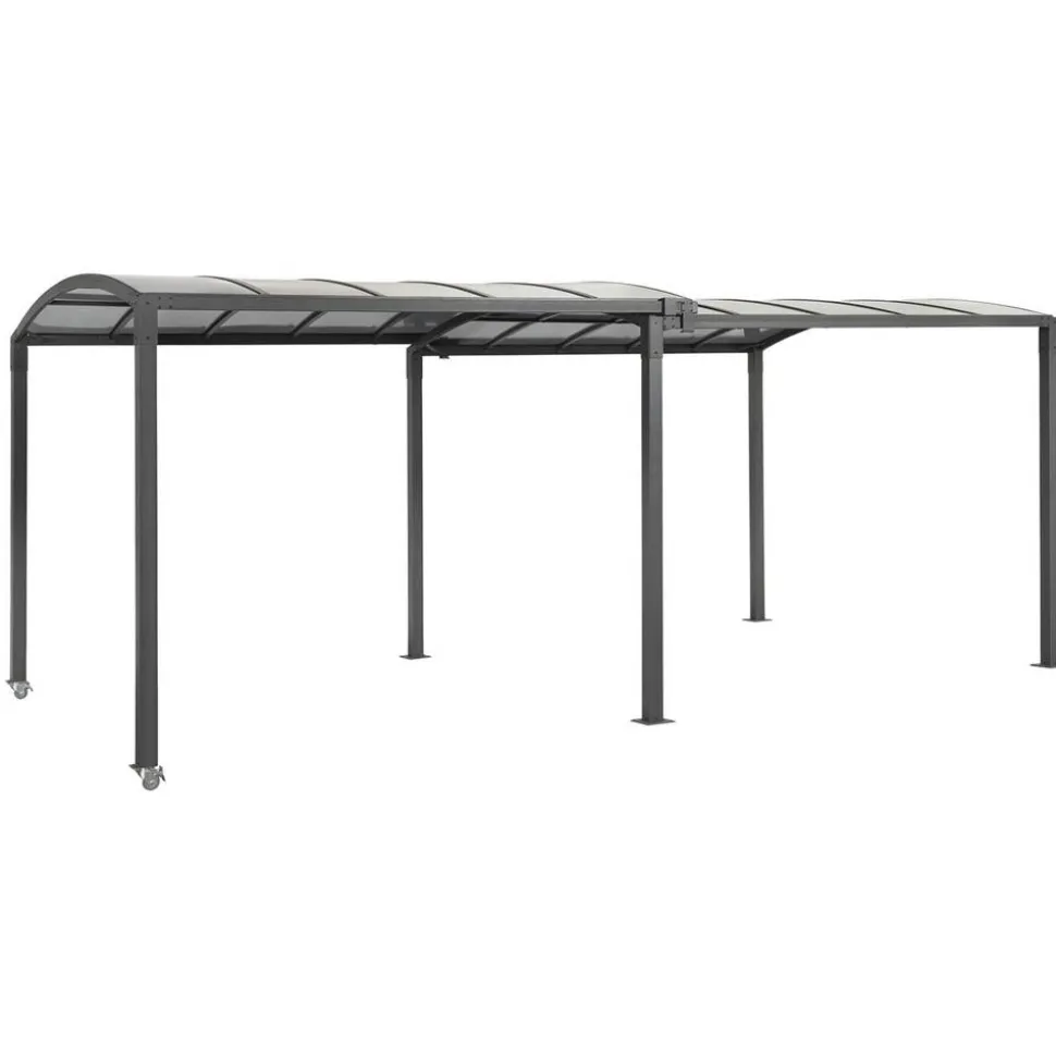 Pavillon 'Zora' grau 290 x 230 x 290 - 560 cm, ausziehbar