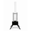 Pellet-Feuersäule Edelstahl schwarz 34,5 x 135 x 53,5 cm