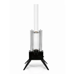 Pellet-Feuersäule Edelstahl schwarz 34,5 x 135 x 53,5 cm