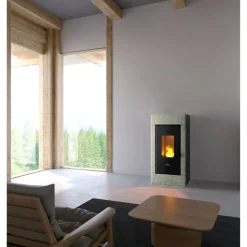 Pelletofen 'Accent K' Naturstein/Stahl schwarz 2,5 - 7,7 kW