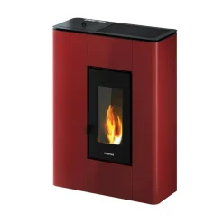 Pelletofen 'Atrium 5' Stahl bordeaux 2,5-5,2 kW