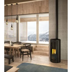 Pelletofen 'Breeze' schwarz 52,8 x 114 x 60 cm 2,4 - 9,1 kW, WiFi