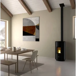 Pelletofen 'Chrome 7' Stahl schwarz 2,5 - 7,7 kW