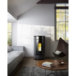 Pelletofen 'Globe' Stahl schwarz 10,5 kW