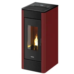 Pelletofen 'Indaco 11' Stahl bordeaux 3 - 10,5 kW