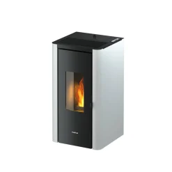 Pelletofen 'Indigo' Stahl schwarz/weiß 7 kW