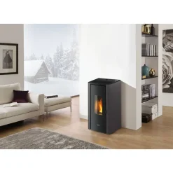 Pelletofen 'Indigo' Stahl schwarz 7 kW