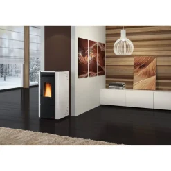 Pelletofen 'Ketty' Stahl schwarz/weiß 6,3 kW