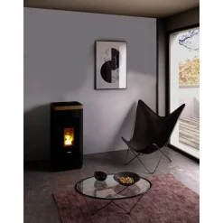 Pelletofen 'Life 9' Stahl dark gold 2,5 - 8,5 kW