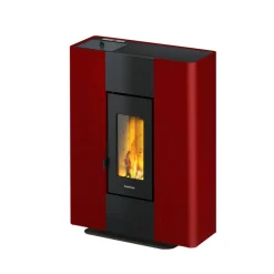 Pelletofen 'Roxy Stand' Stahl bordeaux 2 - 7 kW