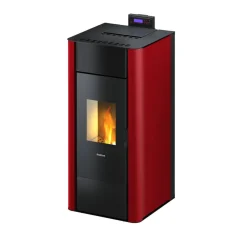 Pelletofen 'Tesis 23' wassergeführt, Stahl bordeaux 4,7 - 22,8 kW