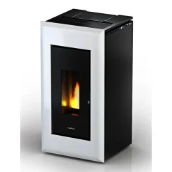 Pelletofen 'Vega' Stahl schwarz/weiß 10,5 kW