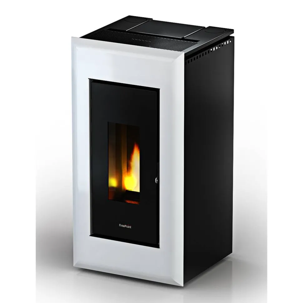 Pelletofen 'Vega' Stahl schwarz/weiß 10,5 kW