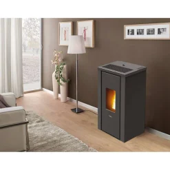 Pelletofen 'Vera' Stahl schwarz 7 kW
