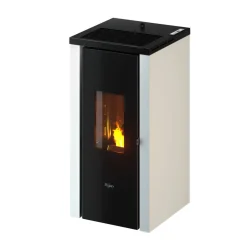 Pelletofen 'Vera' Stahl schwarz/weiß 7 kW