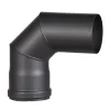 Pelletofen-Rohrbogen schwarz Ø 80 x 1,2 mm