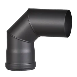 Pelletofen-Rohrbogen schwarz Ø 80 x 1,2 mm