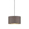 Pendelleuchte 'Hostel' taupe/goldfarben Ø 40 cm 1-flammig