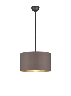 Pendelleuchte 'Hostel' taupe/goldfarben Ø 40 cm 1-flammig