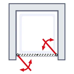 Pendeltür für Nische 'Alexa Style 2.0' teilgerahmt, aluminiumfarben, 80 x 192 cm