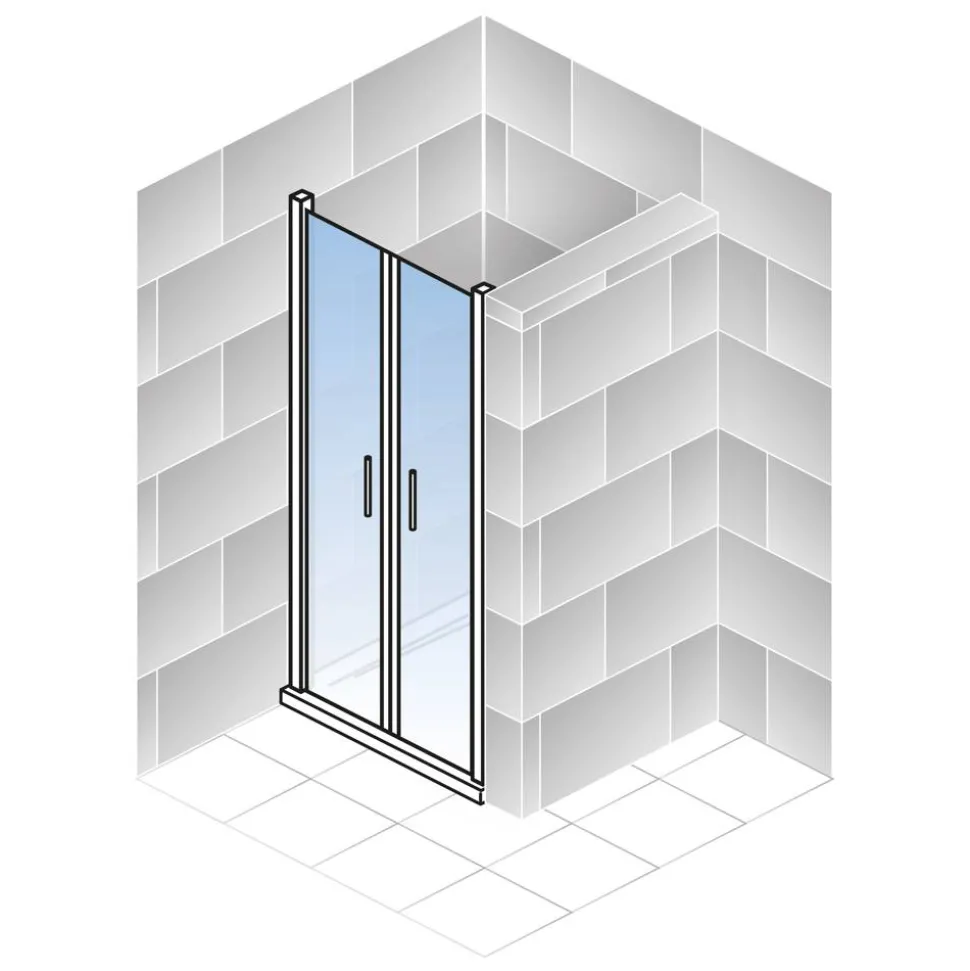Pendeltür für Nische 'Alexa Style 2.0' teilgerahmt, aluminiumfarben, 80 x 192 cm