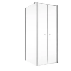 Pendeltür mit Seitenwand 'Garant 2.0' Alu-Naturfarben für Duschwanneneinbaumaß 875 - 900 / 880 - 900 mm