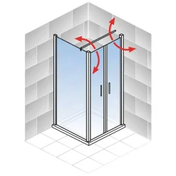 Pendeltür mit Seitenwand 'Garant 2.0' Chromoptik für Duschwanneneinbaumaß 775 - 800 / 780 - 800 mm