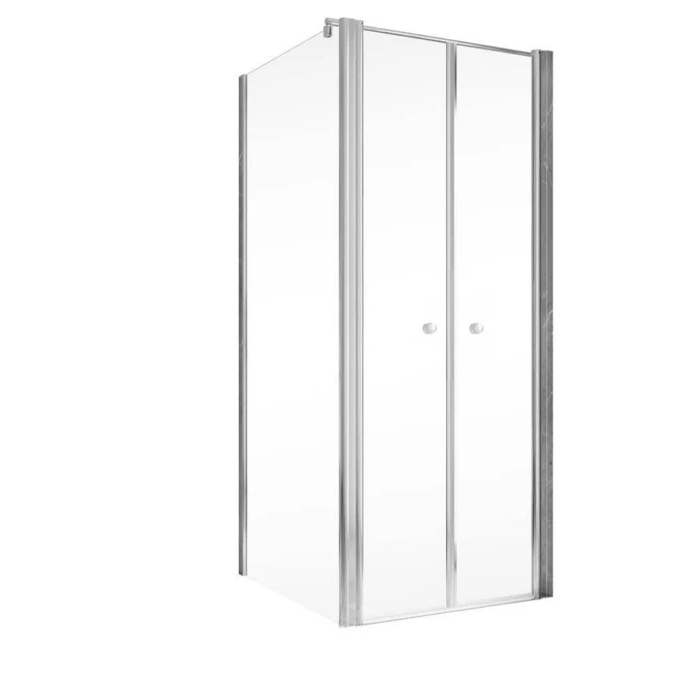 Pendeltür mit Seitenwand 'Garant 2.0' Chromoptik für Duschwanneneinbaumaß 775 - 800 / 780 - 800 mm