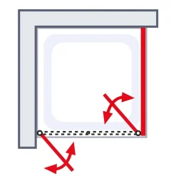 Pendeltür mit Seitenwand 'Garant 2.0' Mattschwarz für Duschwanneneinbaumaß 780 - 800 / 775 - 800 mm