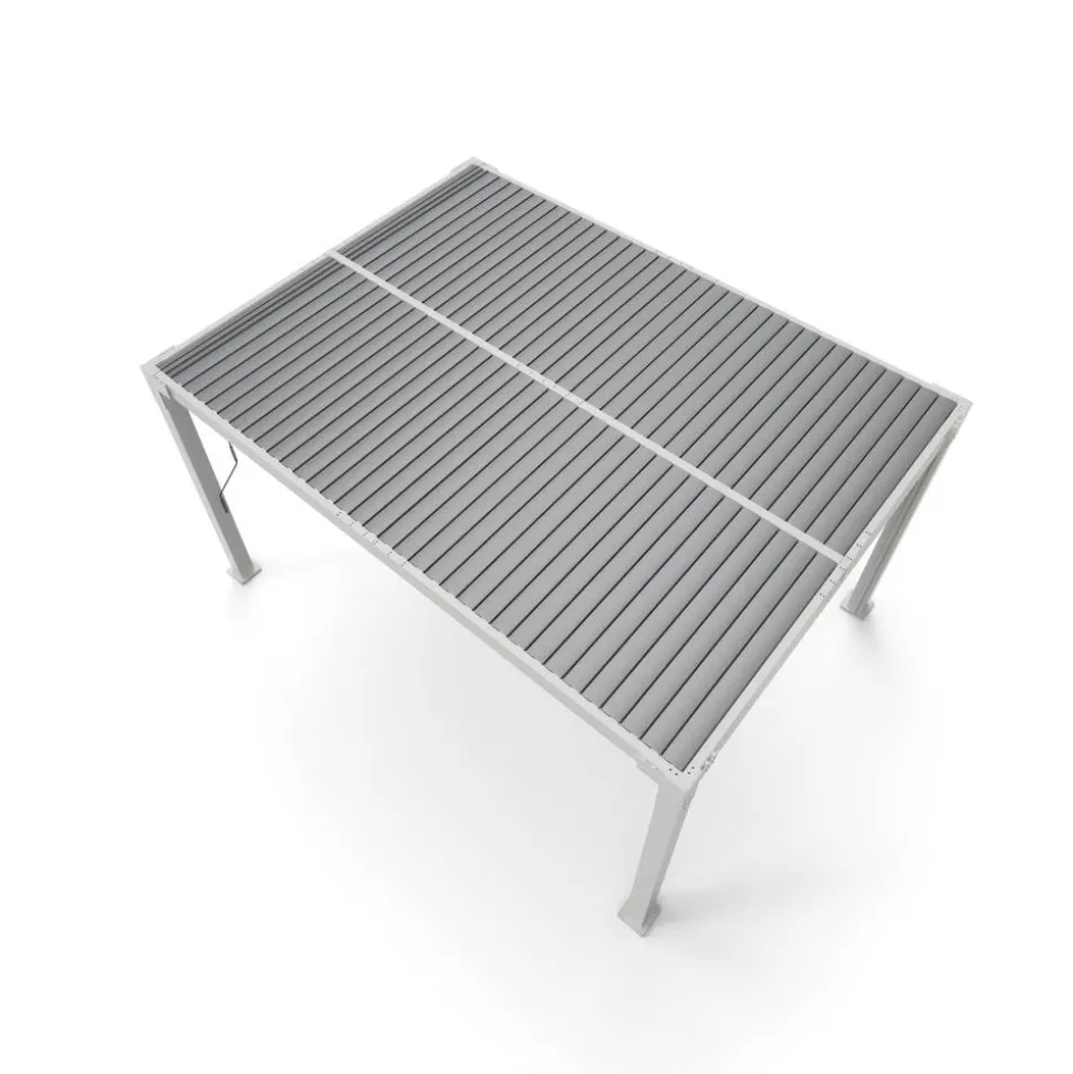 Pergola 'Hana 1013' creme 400 x 300 x 225 cm, mit verstellbare Lamellen