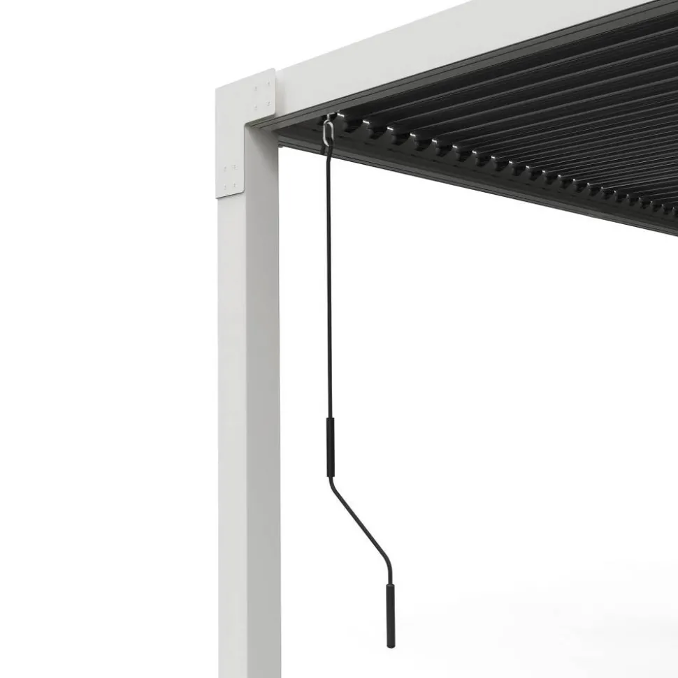 Pergola 'Hana 1013' creme 400 x 300 x 225 cm, mit verstellbare Lamellen