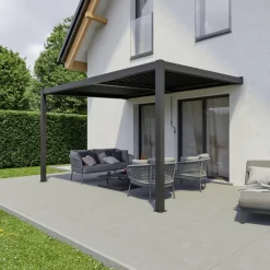 Pergola 'Shade' dunkelgrau 395,8 x 230 x 298,8 cm
