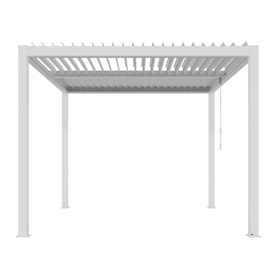 Pergola 'Shade' weiß mit Beleuchtung 296 x 230 x 290 cm