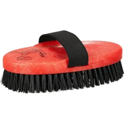 Pferdekardätsche "Mini Dolly" Synthetikborsten rot/schwarz