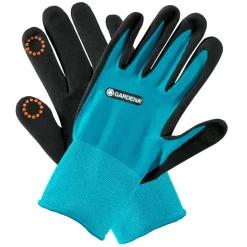 Pflanz- und Bodenhandschuh, Größe 9/L, türkis/schwarz